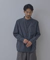 NAVY ソフトフランネルバンドカラーシャツ 無地 メンズ商品サムネイル-3