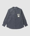 NAVY  ソフトフランネルバンドカラーシャツ 無地 メンズ商品サムネイル-3