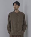 NAVY ソフトフランネルバンドカラーシャツ 無地 メンズ商品サムネイル-4