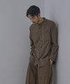 NAVY  ソフトフランネルバンドカラーシャツ 無地 メンズ商品サムネイル-5