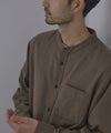 NAVY  ソフトフランネルバンドカラーシャツ 無地 メンズ商品サムネイル-8
