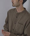 NAVY ソフトフランネルバンドカラーシャツ 無地 メンズ商品サムネイル-8