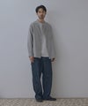 NAVY  ソフトフランネルバンドカラーシャツ 無地 メンズ商品サムネイル-14