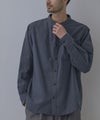 NAVY ソフトフランネルバンドカラーシャツ 無地 メンズ商品サムネイル-15