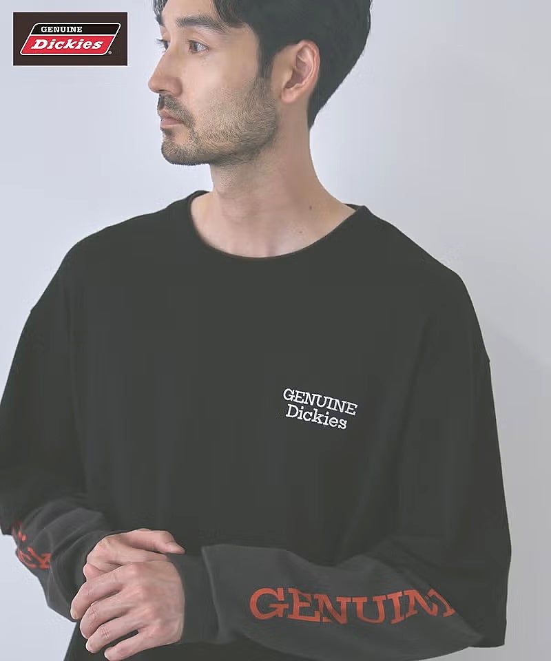 GENUINE Dickies 刺しゅう フェイクレイヤード長袖Tシャツ メンズ