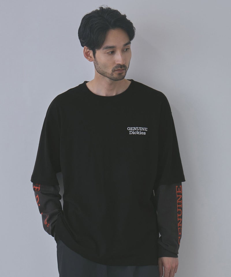 GENUINE Dickies 刺しゅう フェイクレイヤード長袖Tシャツ メンズ商品画像-4