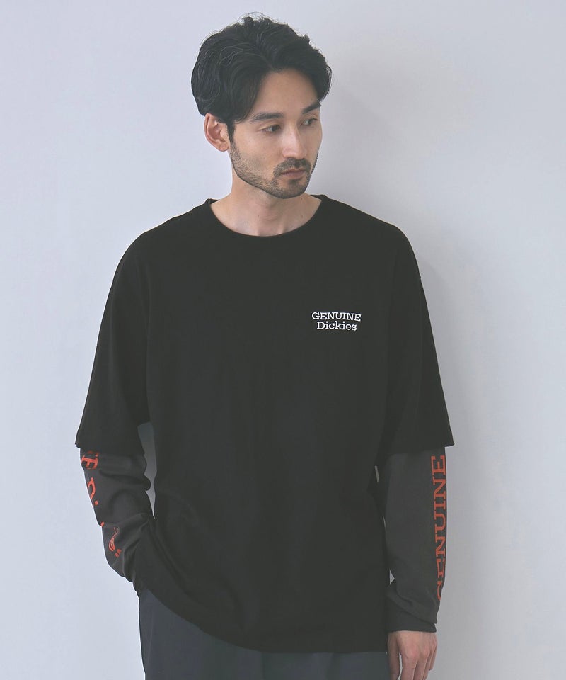 GENUINE Dickies 刺しゅう フェイクレイヤード長袖Tシャツ メンズ商品画像-4