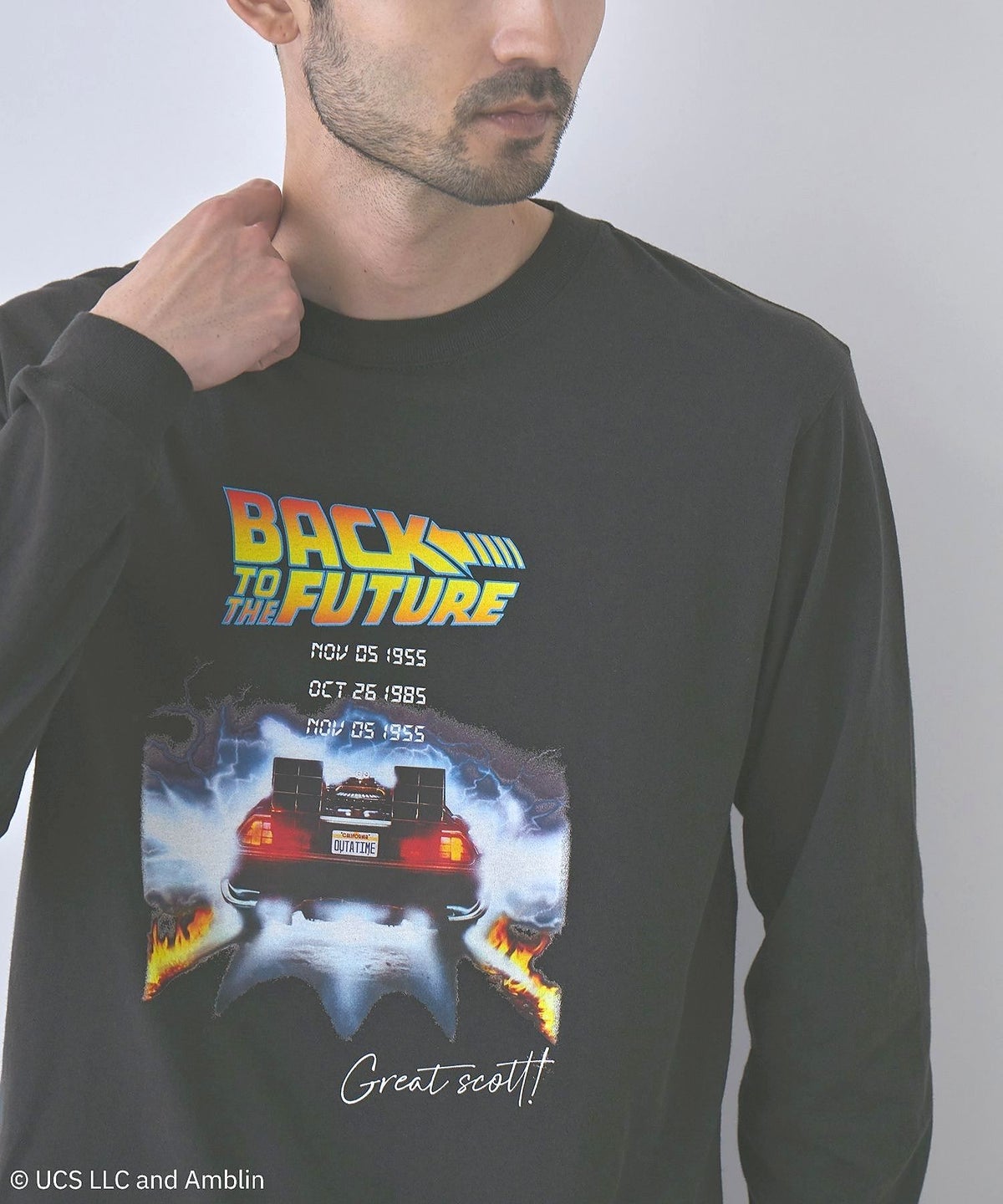 GOOD ROCK SPEED MOVIEグラフィック ヴィンテージライク長袖Tシャツ メンズ