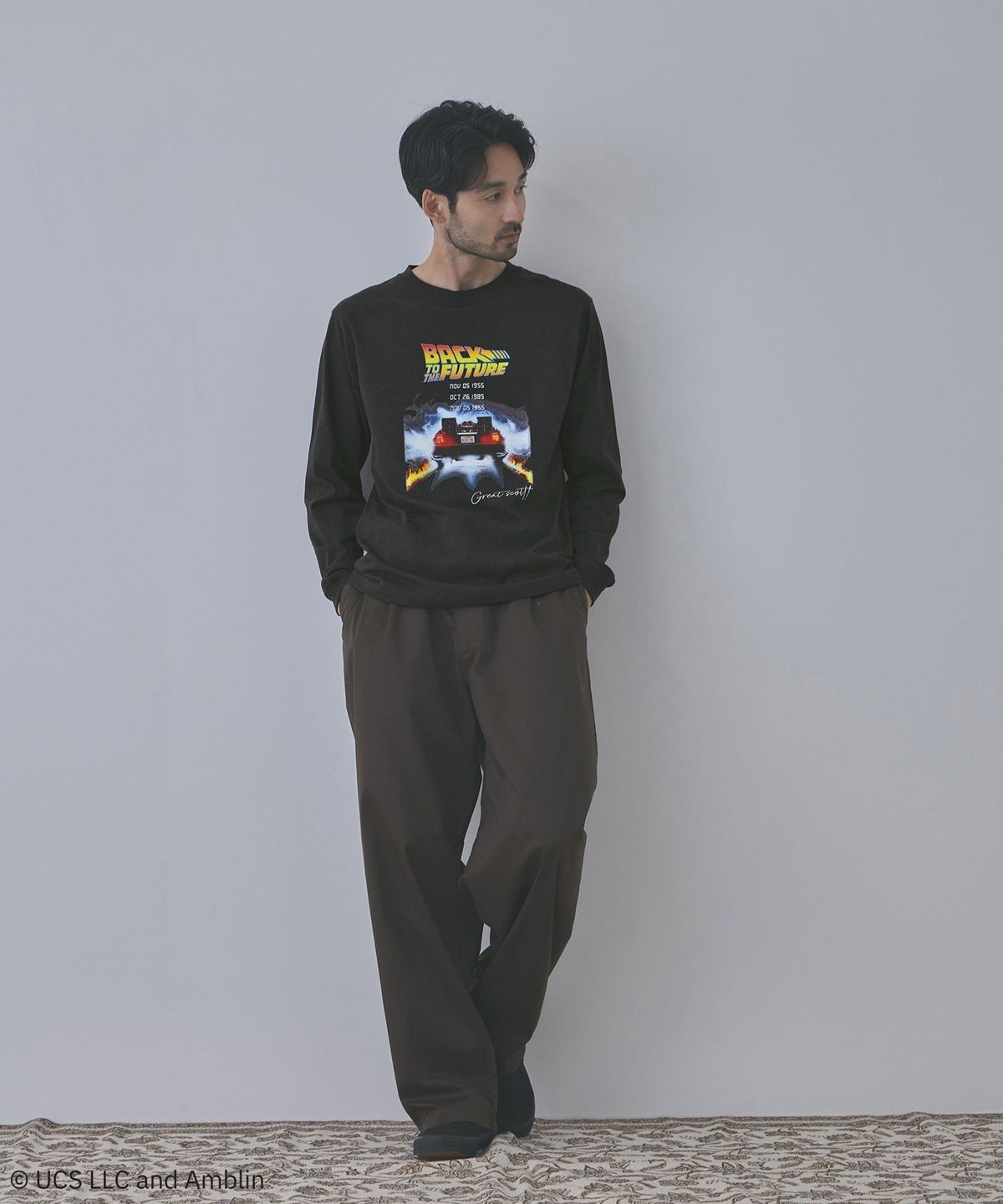 GOOD ROCK SPEED MOVIEグラフィック ヴィンテージライク長袖Tシャツ メンズ