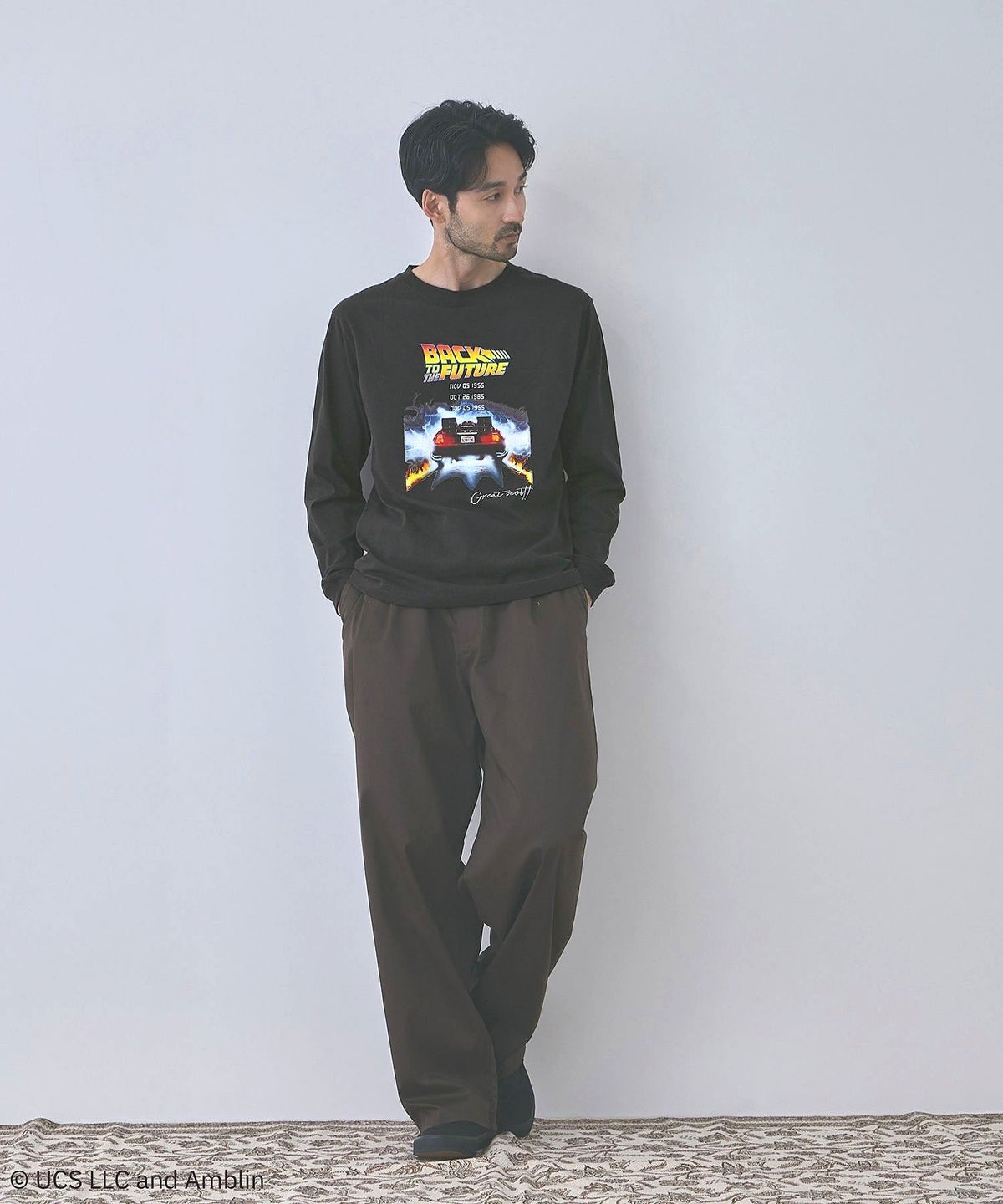 GOOD ROCK SPEED MOVIEグラフィック ヴィンテージライク長袖Tシャツ メンズ