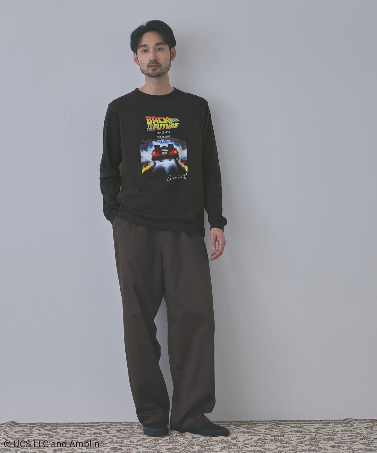 GOOD ROCK SPEED MOVIEグラフィック ヴィンテージライク長袖Tシャツ メンズ