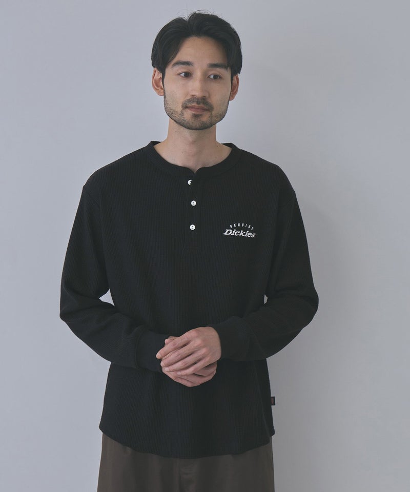 GENUINE Dickies  ワッフルヘンリーネック長袖Tシャツ メンズ商品画像-4
