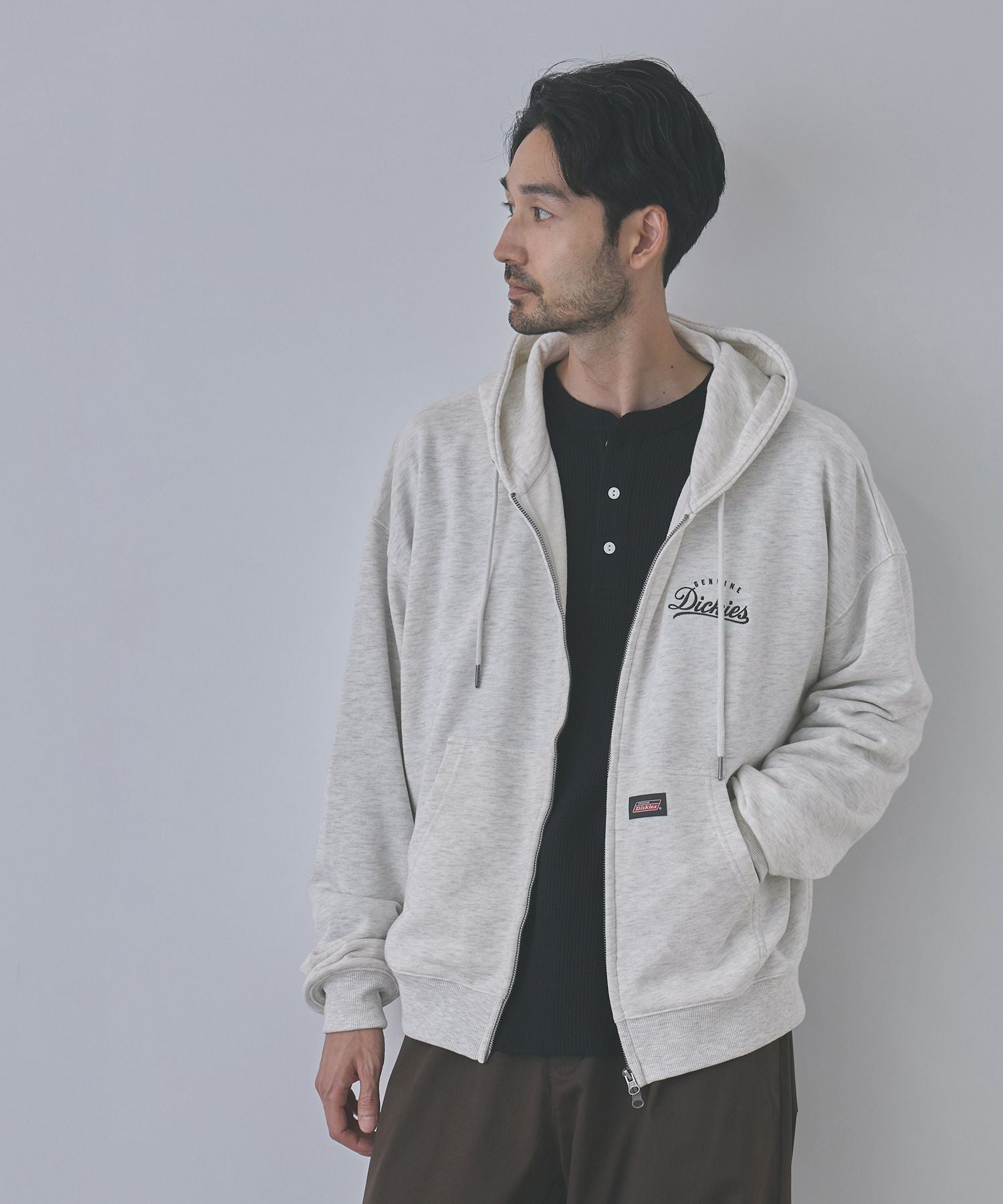 GENUINE Dickies ワンポイント刺しゅう 裏毛ジップパーカー メンズ