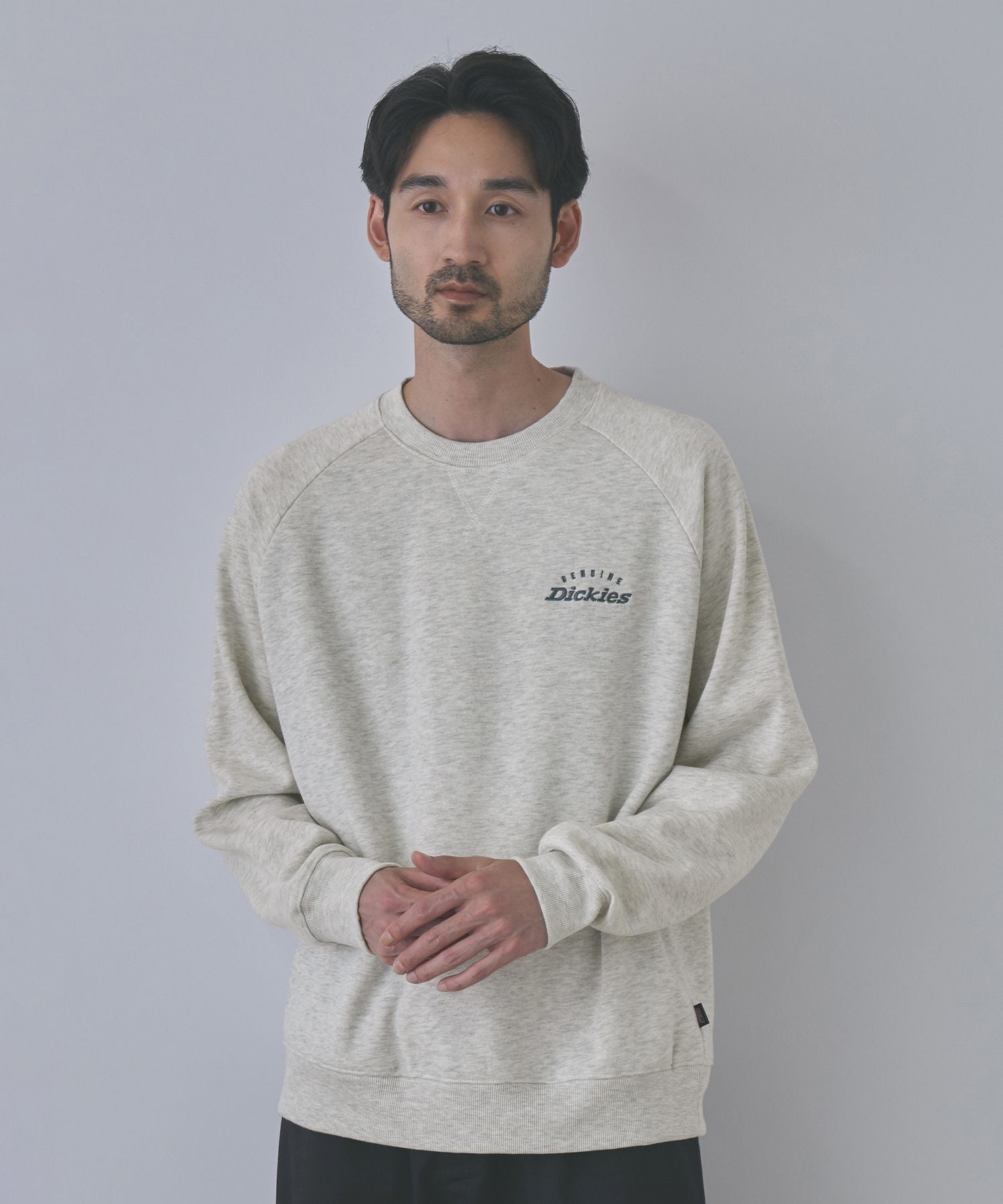 GENUINE Dickies ワンポイント刺しゅう 身頃裏ワッフルトレーナー メンズ