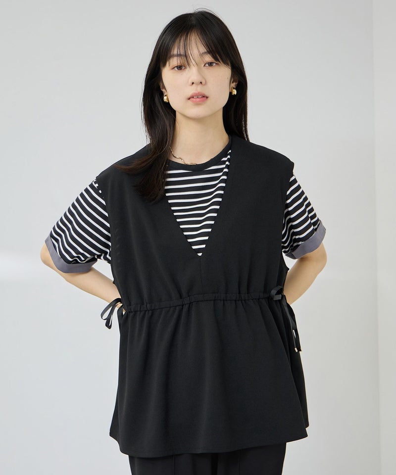 Free Nature カットジョーゼットドロストジレ レディース商品画像-1
