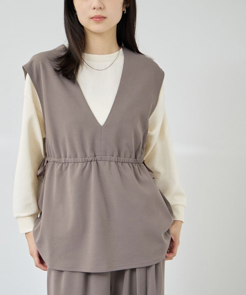Free Nature カットジョーゼットドロストジレ レディース商品画像-2