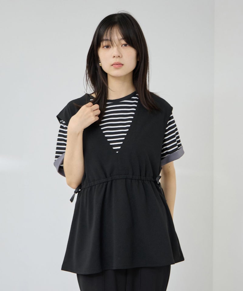 Free Nature  カットジョーゼットドロストジレ レディース商品画像-4