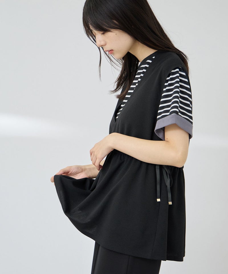 Free Nature カットジョーゼットドロストジレ レディース商品画像-5