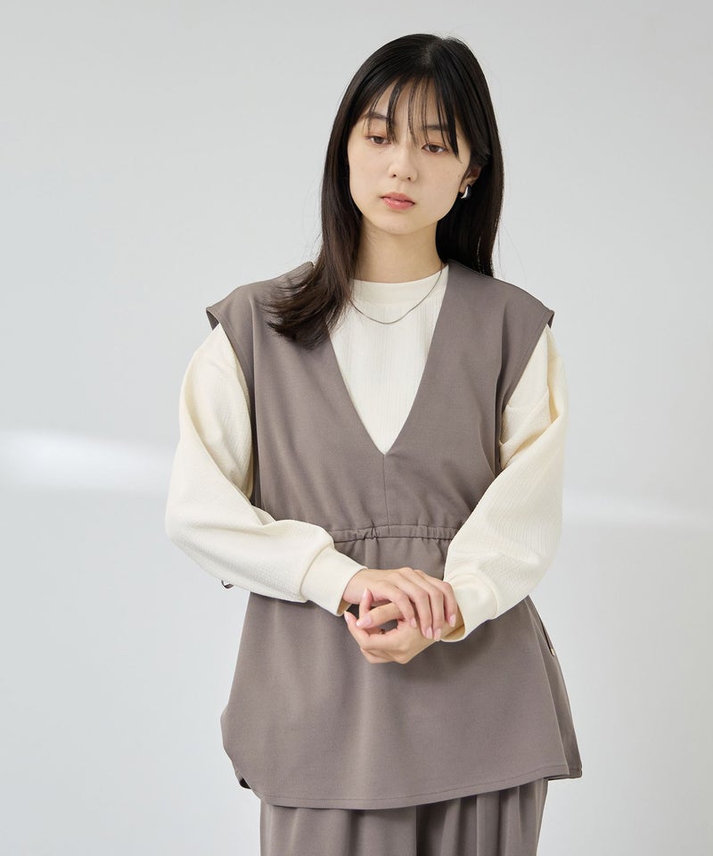 Free Nature  カットジョーゼットドロストジレ レディース商品画像-10