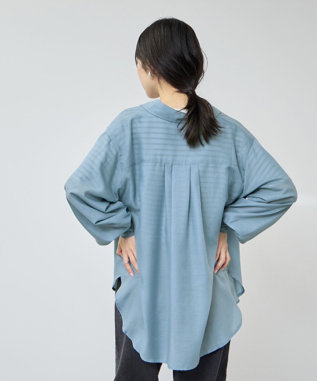 Free Nature シアー袖リブシャツ レディース