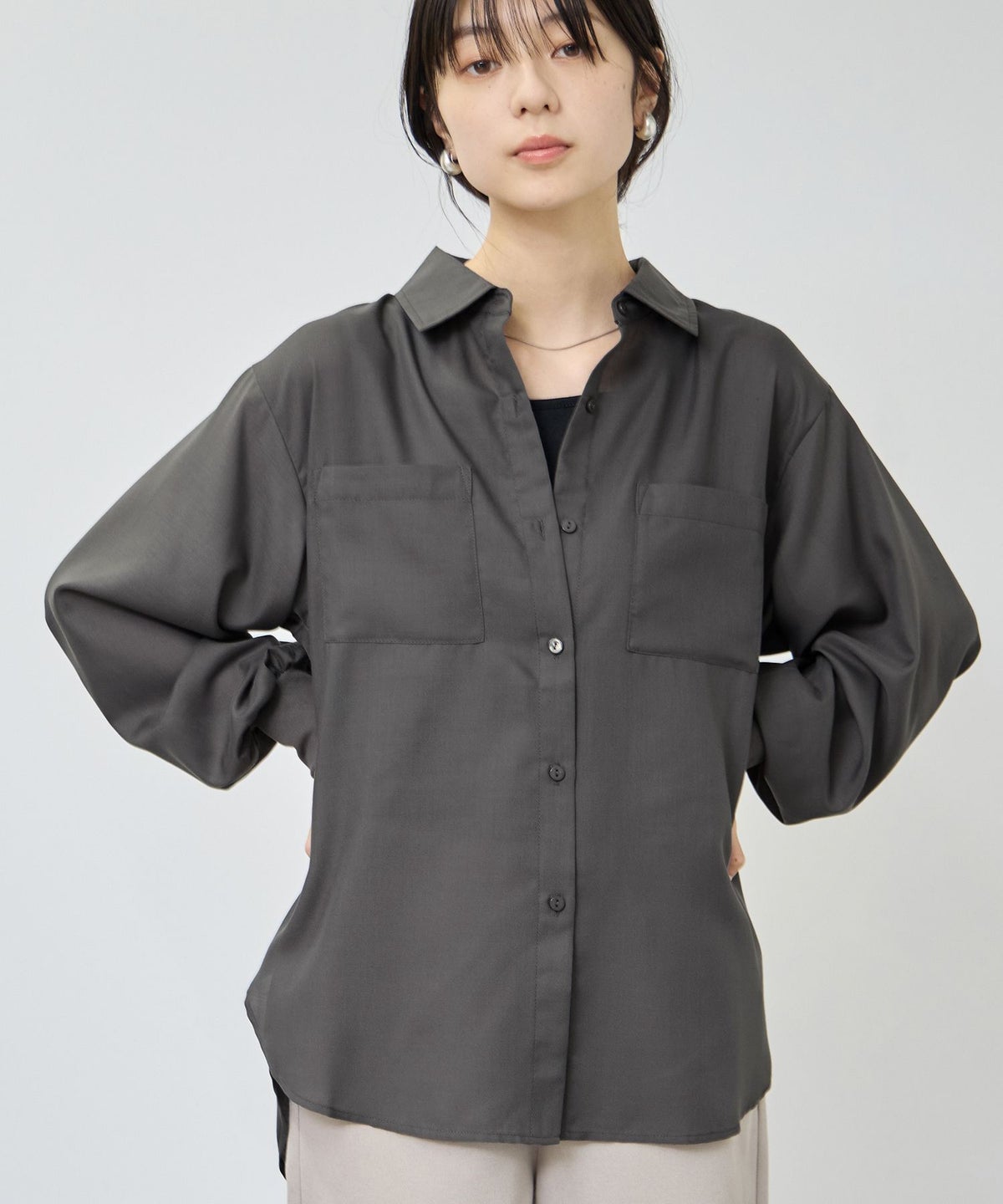 Free Nature シアー袖リブシャツ レディース