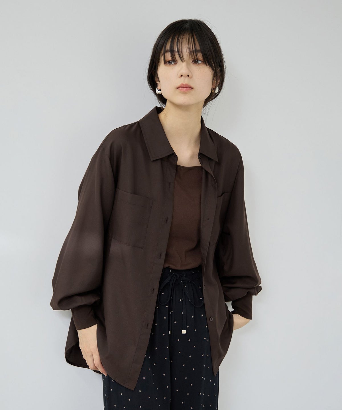 Free Nature シアー袖リブシャツ レディース