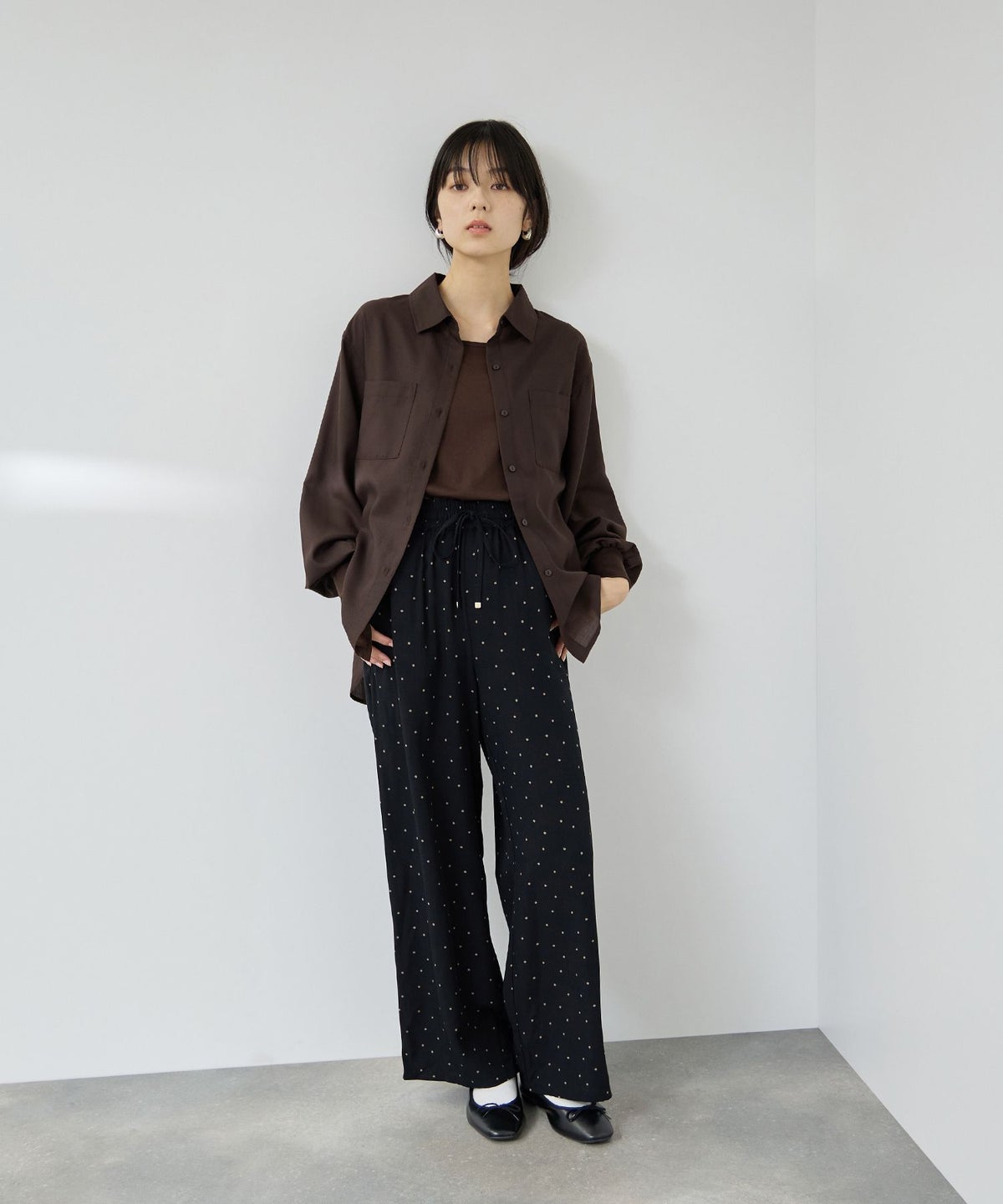 Free Nature シアー袖リブシャツ レディース