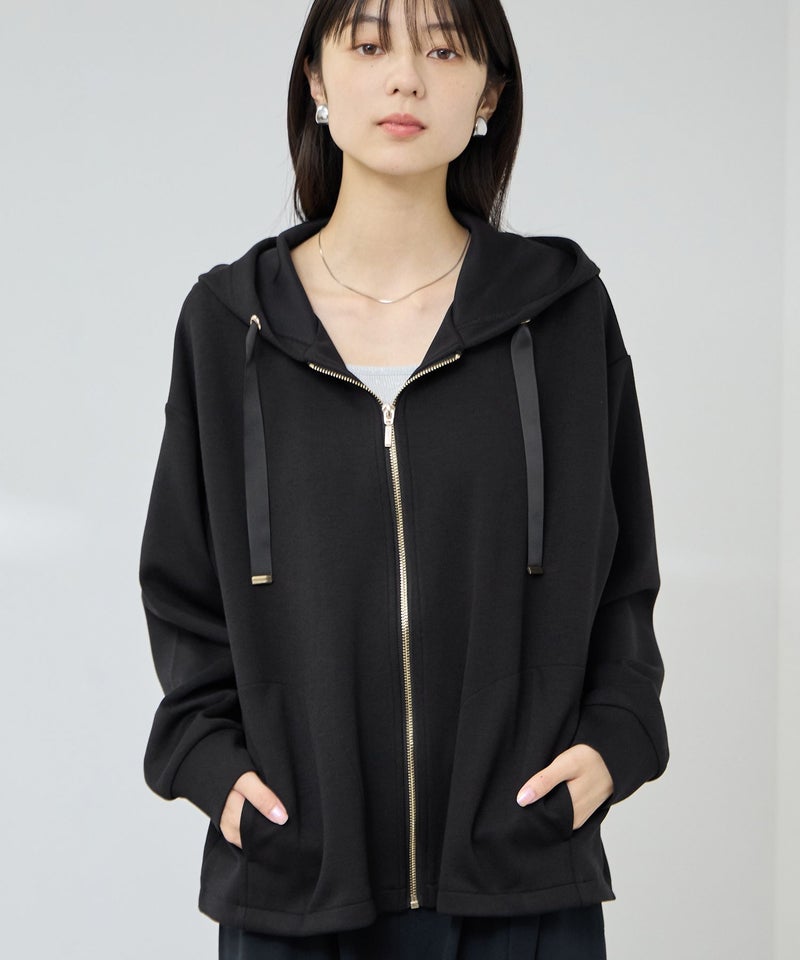Free Nature 異素材切替バックギャザージップパーカー レディース商品画像-3