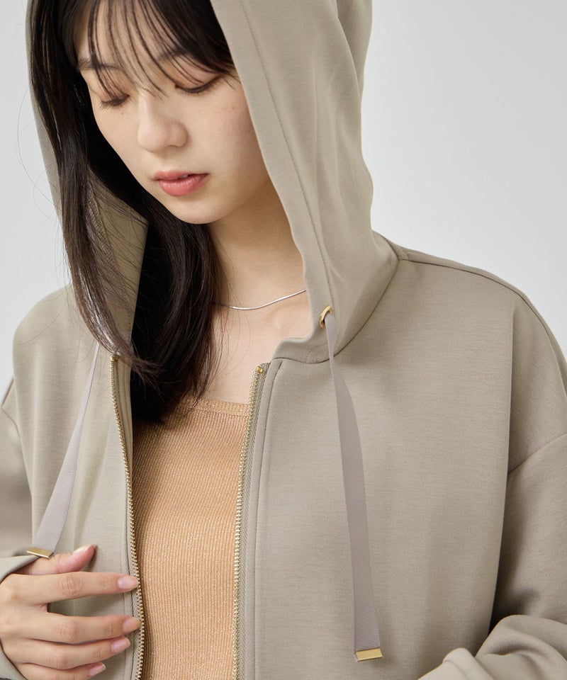 Free Nature  異素材切替バックギャザージップパーカー レディース商品画像-9