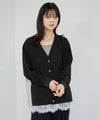 Free Nature  バックシャツ切替ドッキングVネックカーディガン レディース商品サムネイル-5
