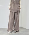 Free Nature サイドベルト カットジョーゼットワイドパンツ レディース