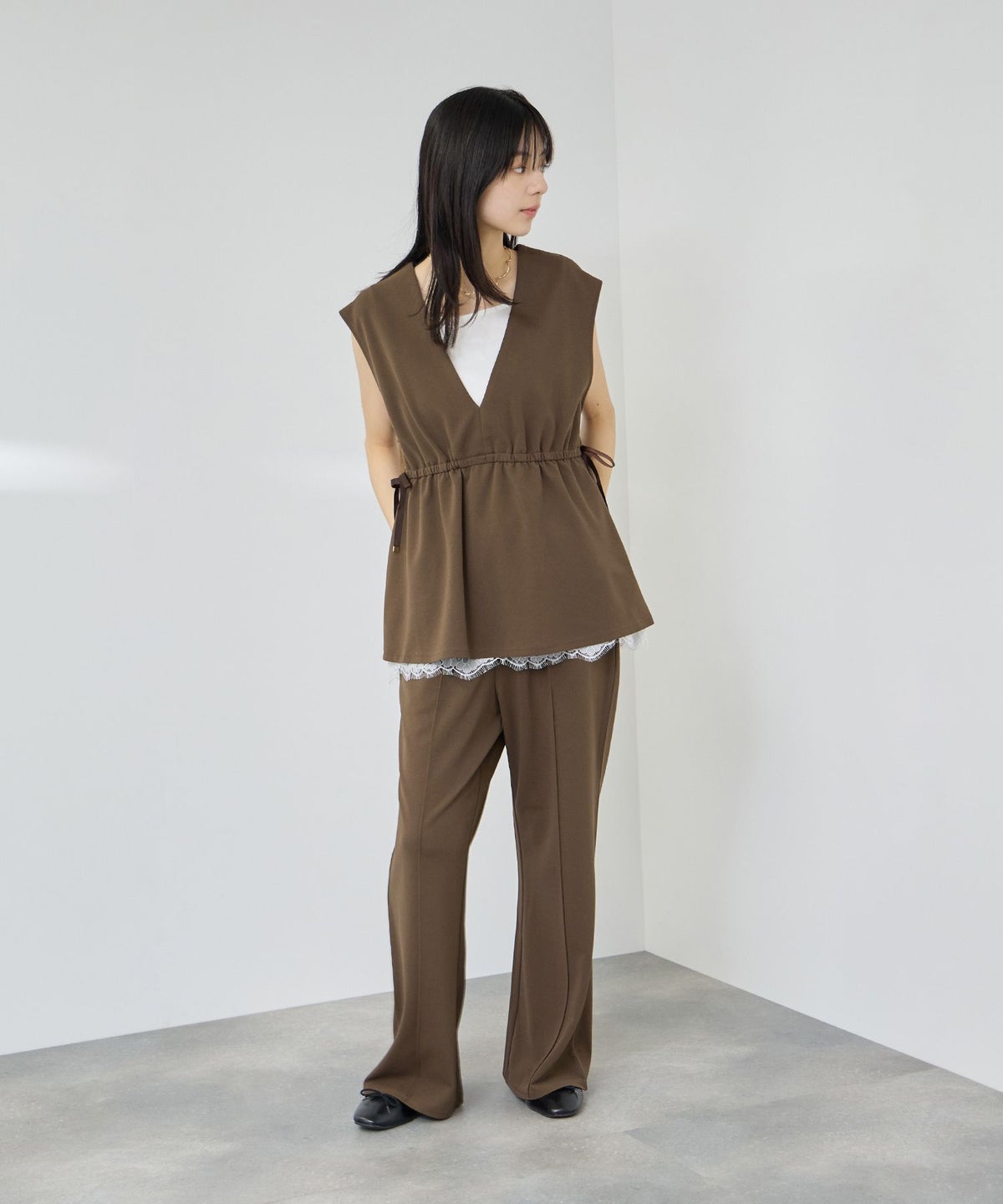 Free Nature カットジョーゼットフレアパンツ レディース