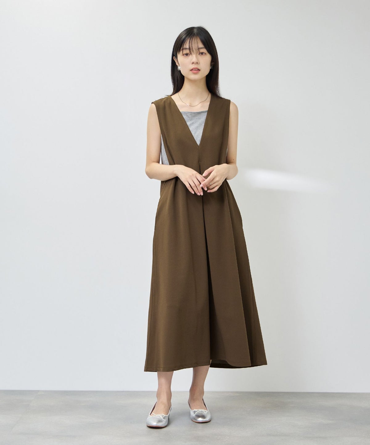 Free Nature カットジョーゼットジャンパースカート レディース