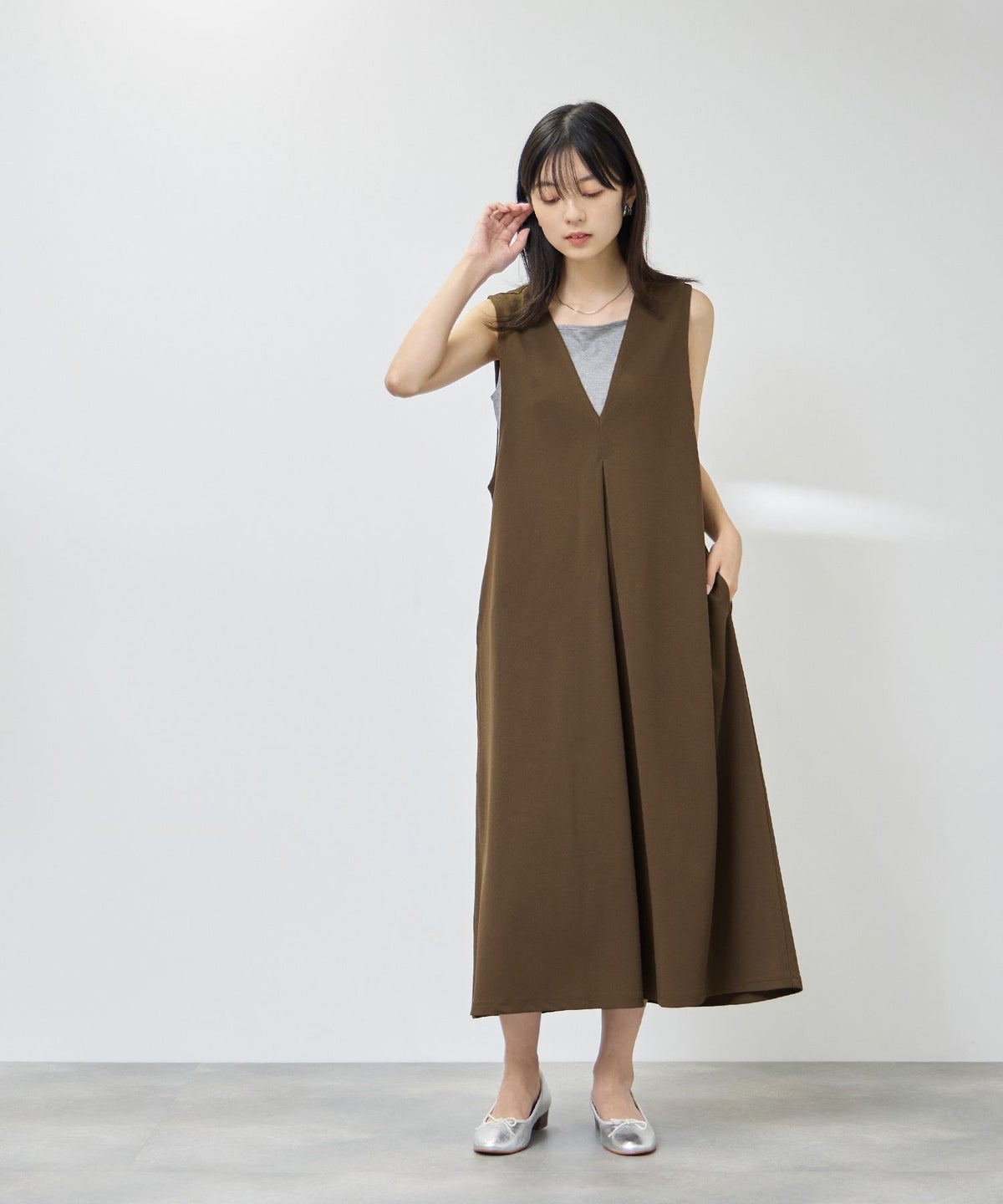 Free Nature カットジョーゼットジャンパースカート レディース