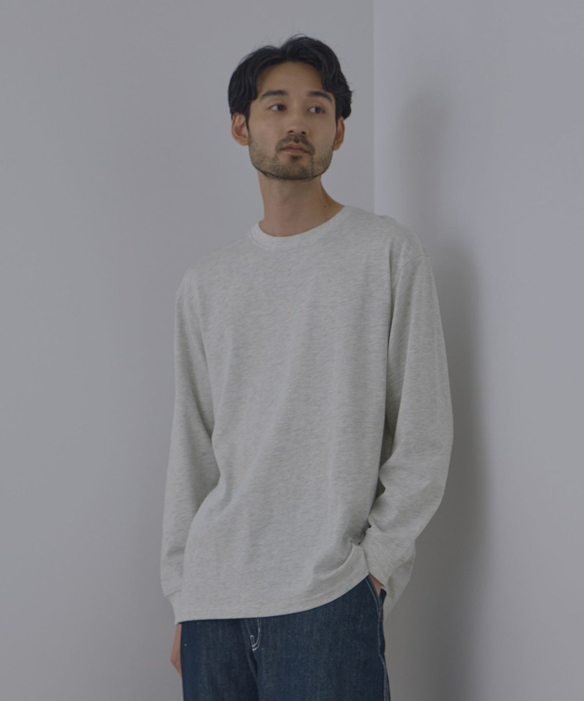 NAVY BCIコットン リラックスフィット長袖Tシャツ メンズ