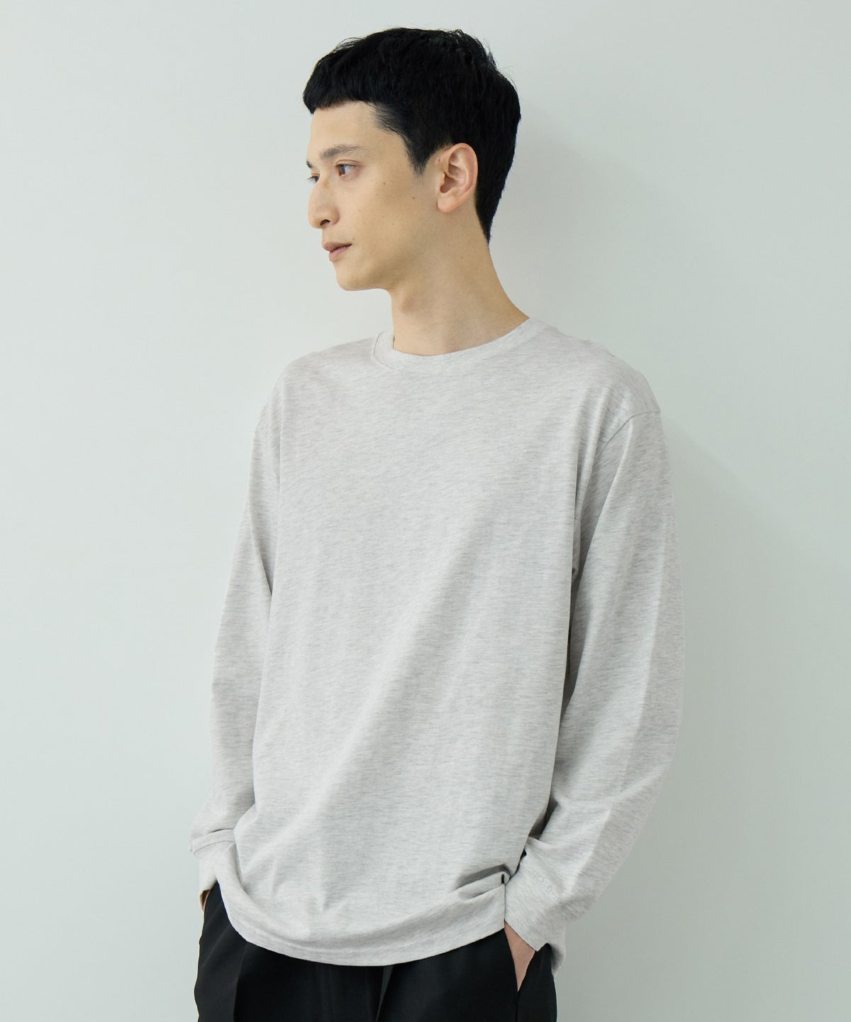 NAVY BCIコットン リラックスフィット長袖Tシャツ メンズ
