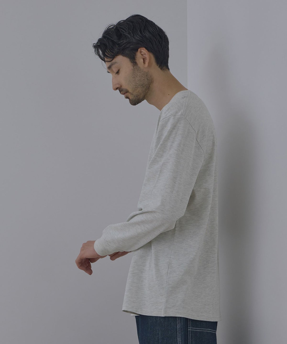 NAVY BCIコットン リラックスフィット長袖Tシャツ メンズ
