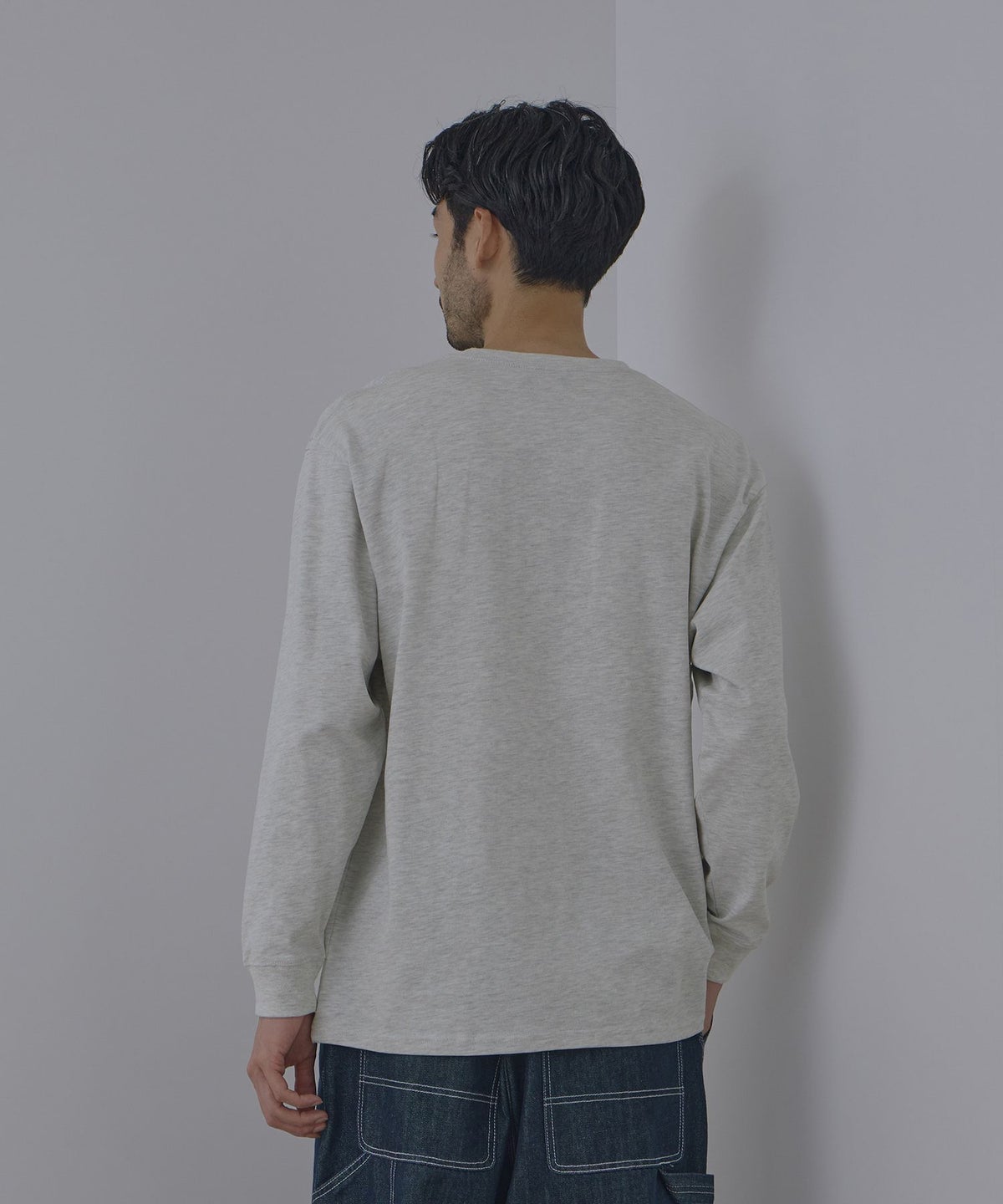 NAVY BCIコットン リラックスフィット長袖Tシャツ メンズ