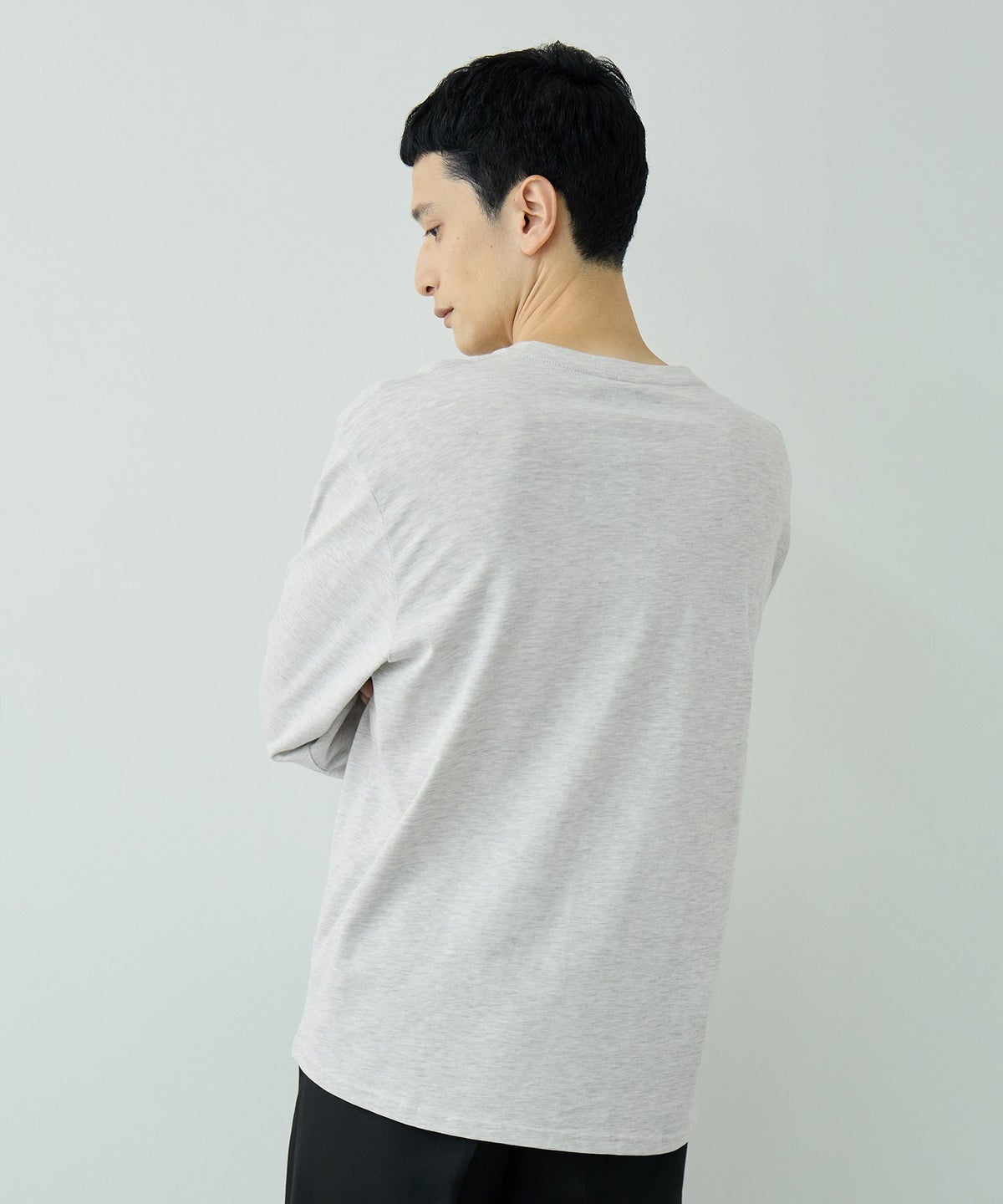 NAVY BCIコットン リラックスフィット長袖Tシャツ メンズ