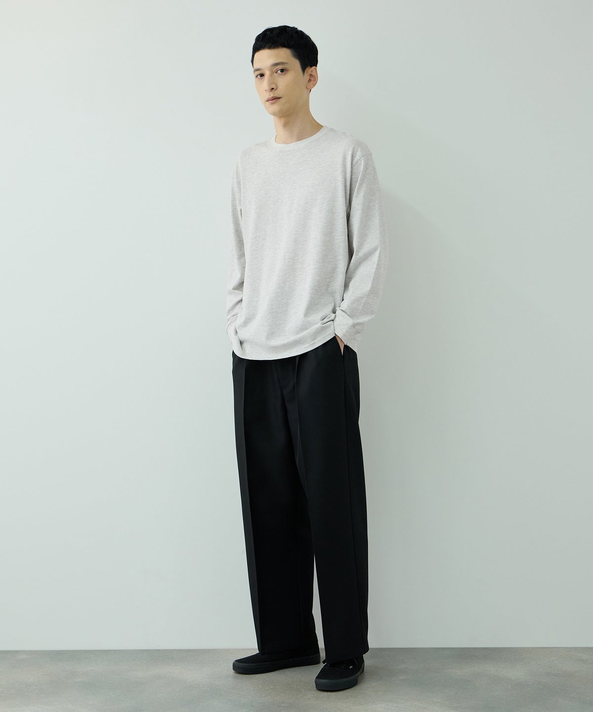 NAVY BCIコットン リラックスフィット長袖Tシャツ メンズ