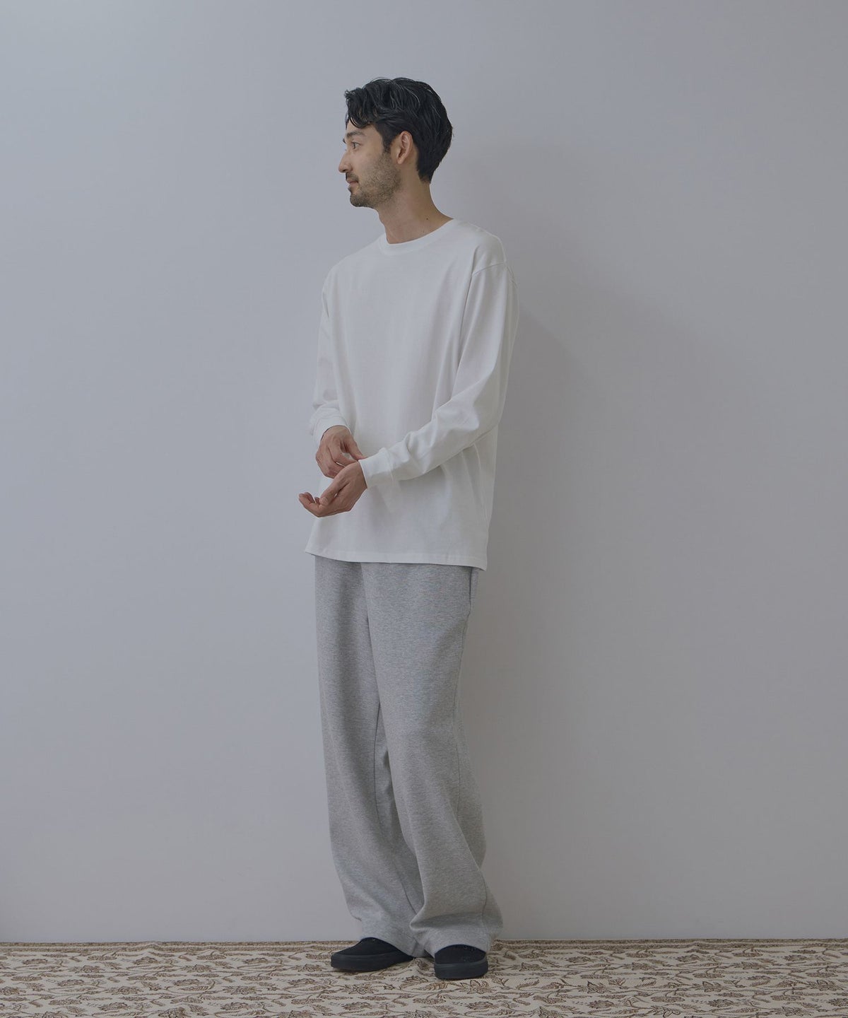 NAVY BCIコットン リラックスフィット長袖Tシャツ メンズ
