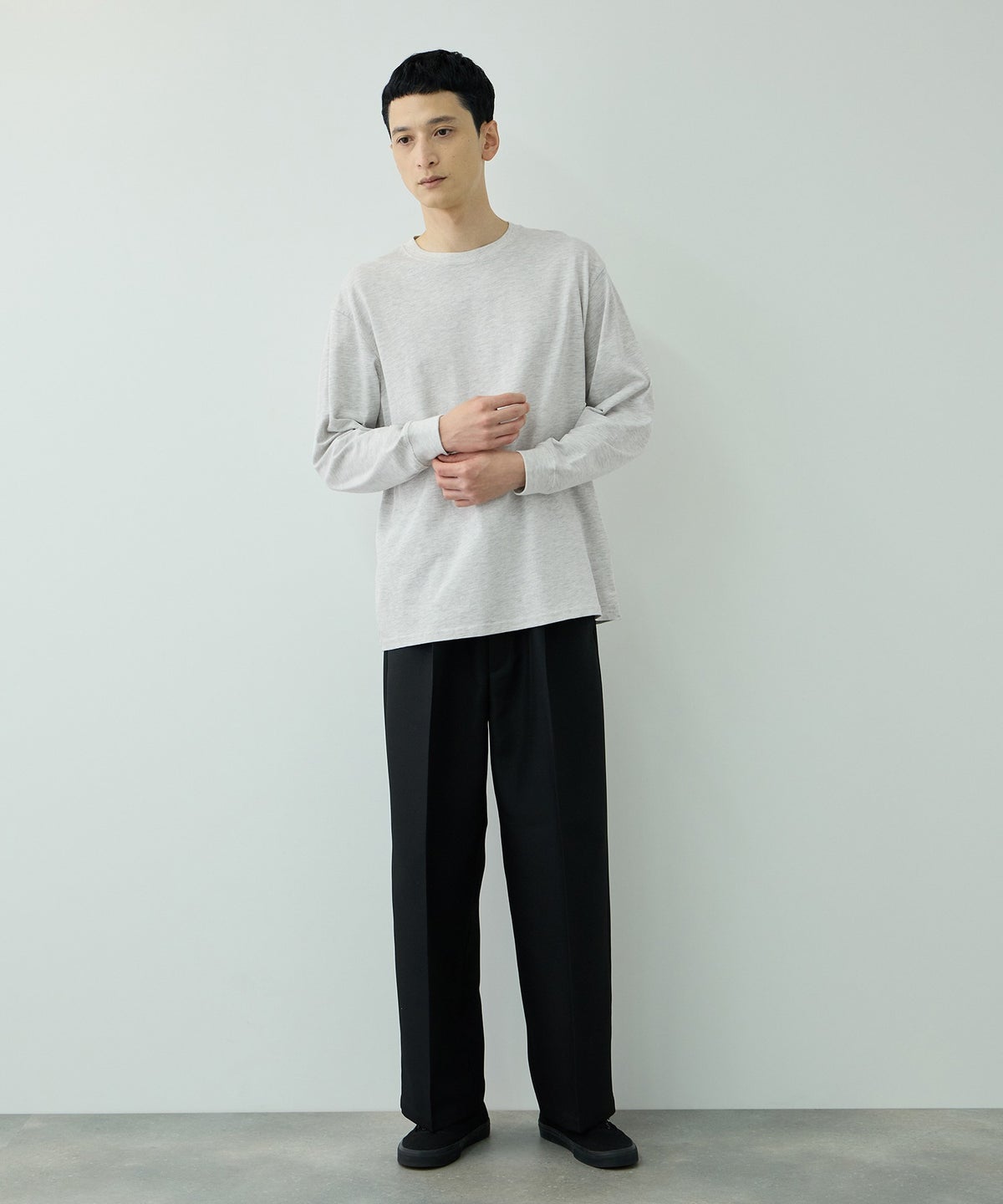 NAVY BCIコットン リラックスフィット長袖Tシャツ メンズ