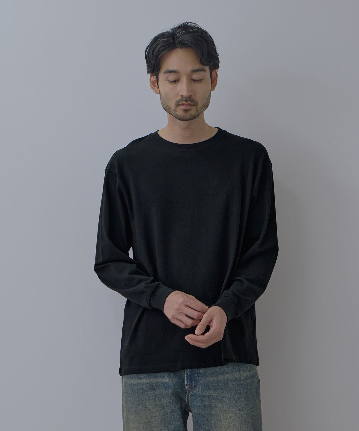 NAVY BCIコットン リラックスフィット長袖Tシャツ メンズ