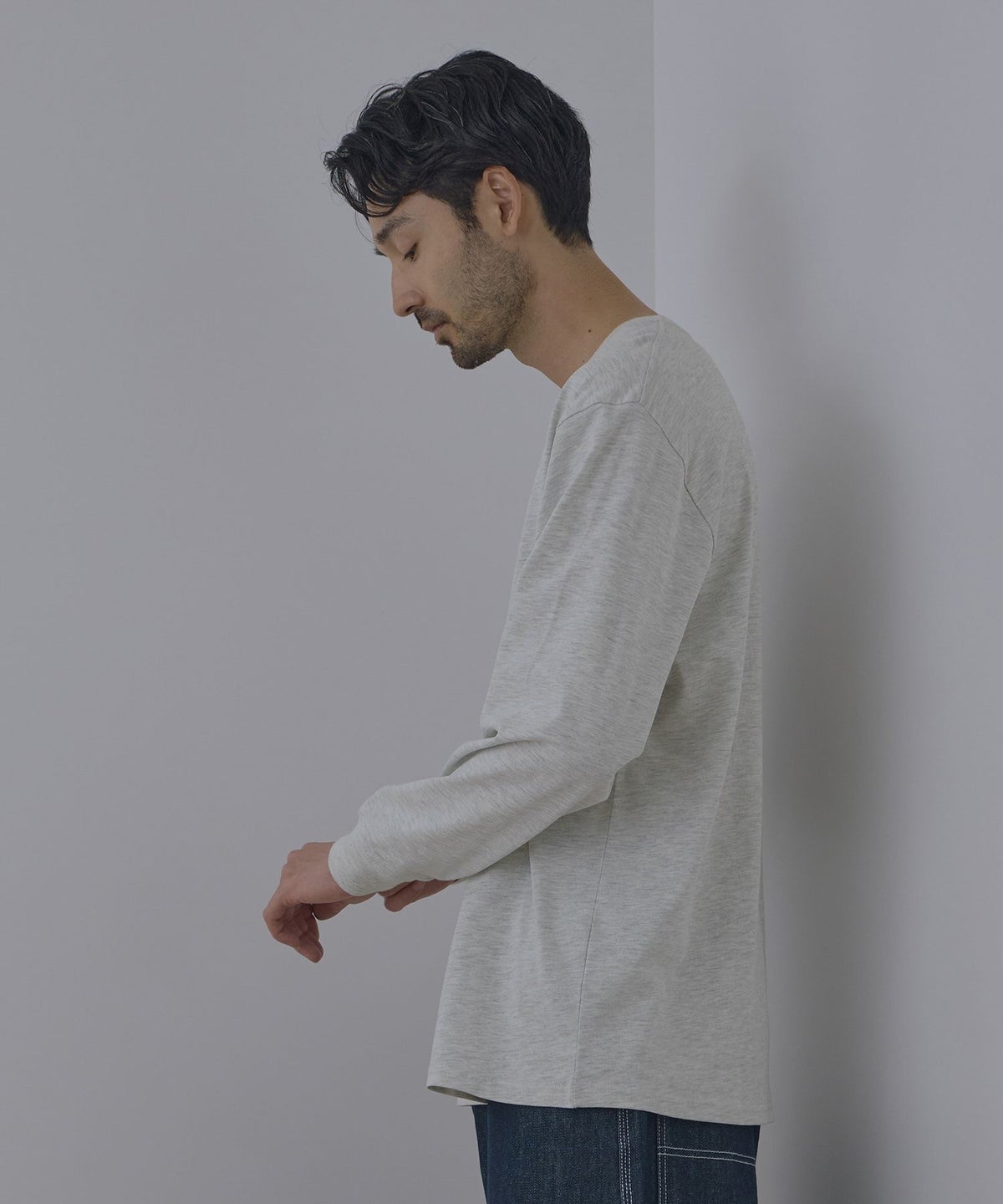 NAVY BCIコットン リラックスフィット長袖Tシャツ メンズ