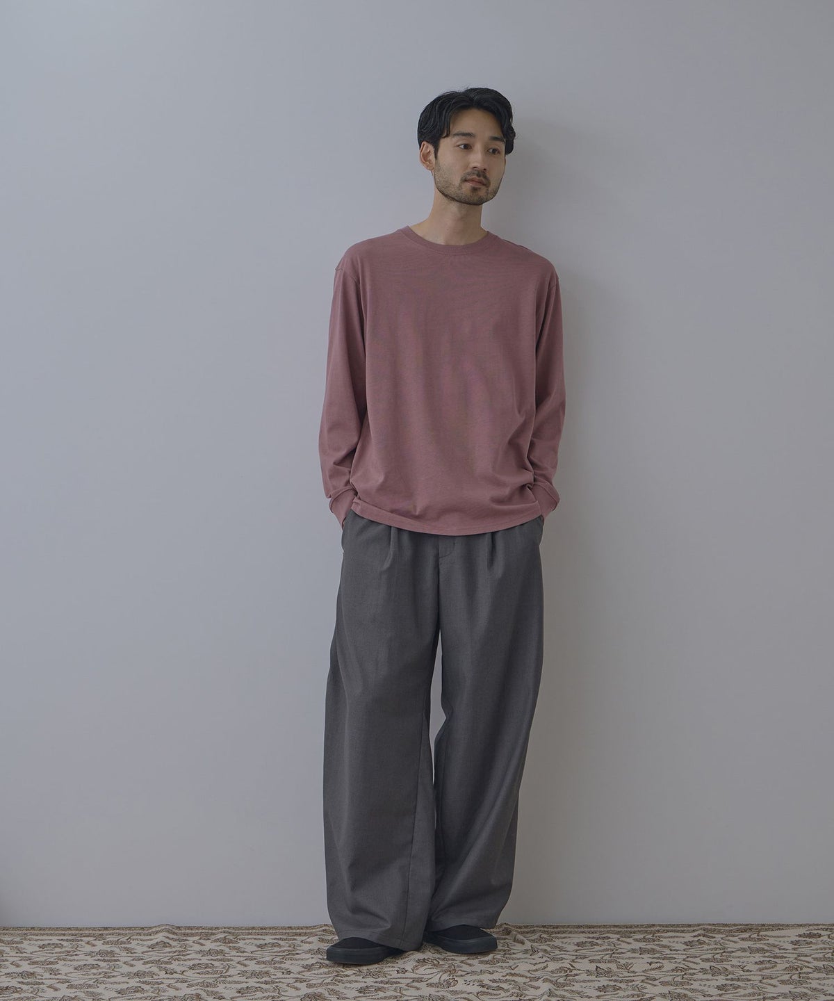 NAVY BCIコットン リラックスフィット長袖Tシャツ メンズ
