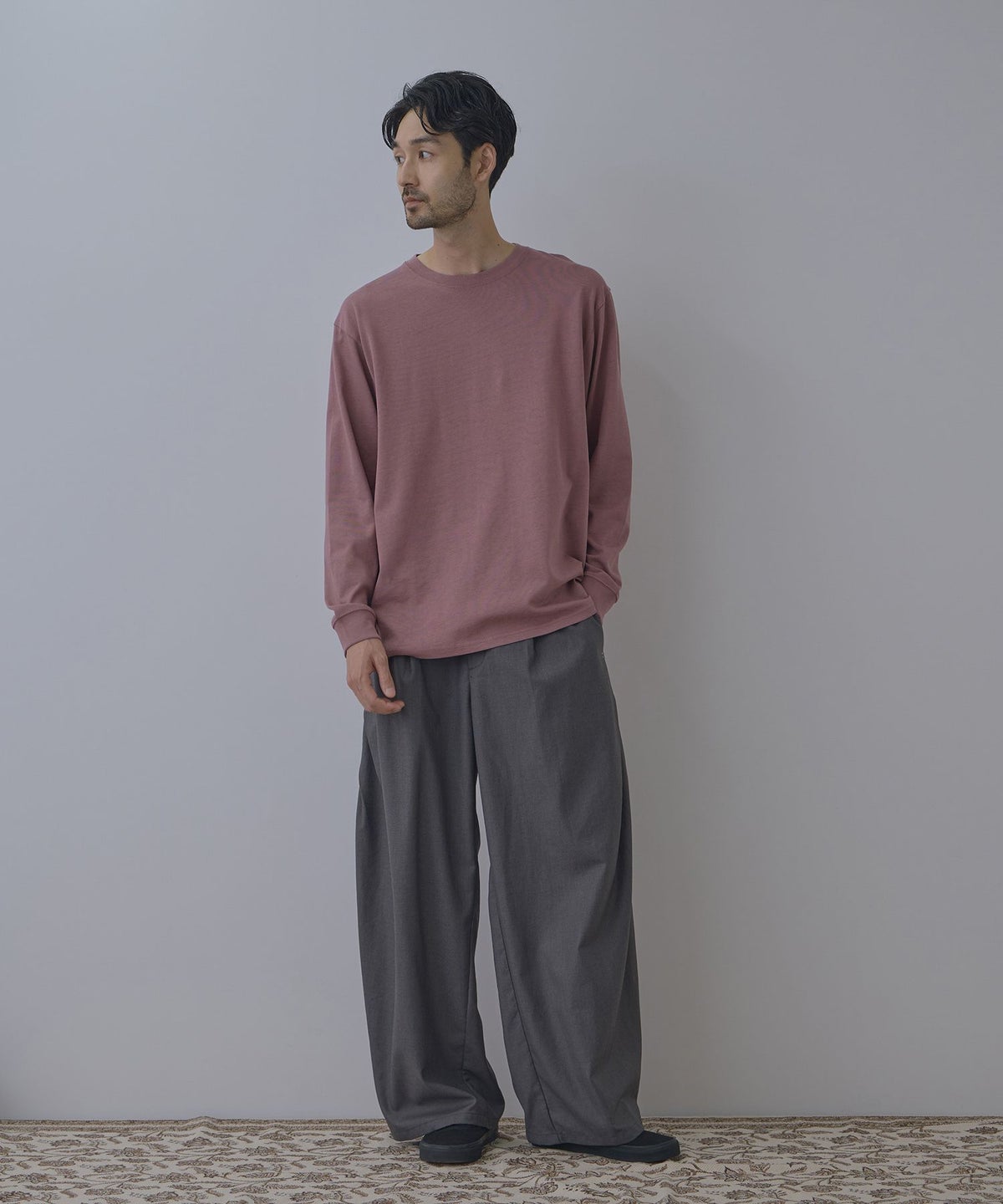 NAVY BCIコットン リラックスフィット長袖Tシャツ メンズ