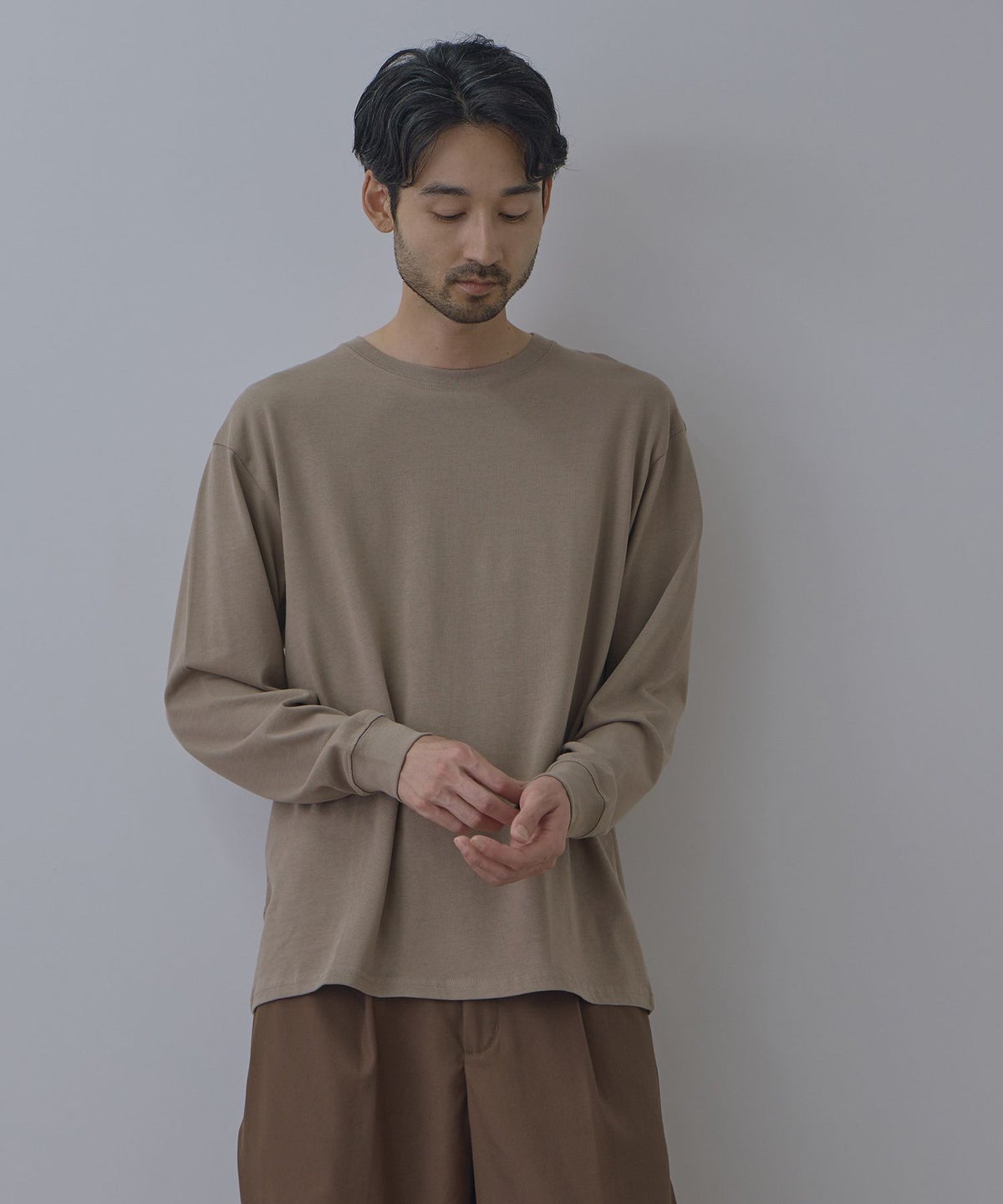 NAVY BCIコットン リラックスフィット長袖Tシャツ メンズ
