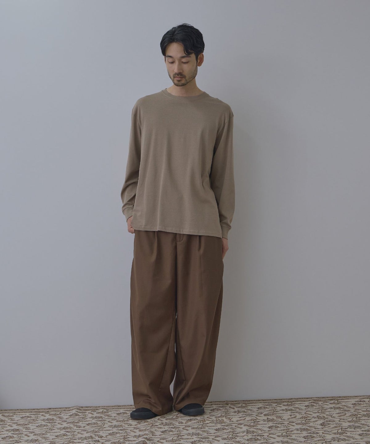 NAVY BCIコットン リラックスフィット長袖Tシャツ メンズ