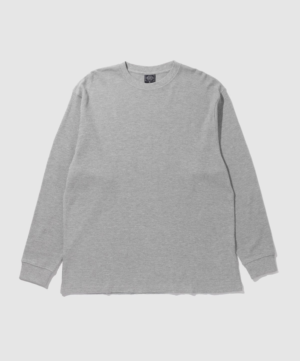 NAVY BCIコットン リラックスフィット ワッフル長袖Tシャツ メンズ