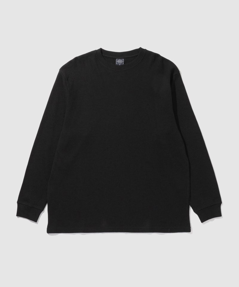 NAVY BCIコットン リラックスフィット ワッフル長袖Tシャツ メンズ商品画像-3